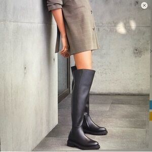 New SAM EDELMAN Women's Narisa Over-the- Knee Leather Boots In Black size 8.5